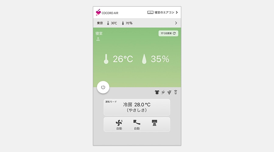 やさしさモードの画面