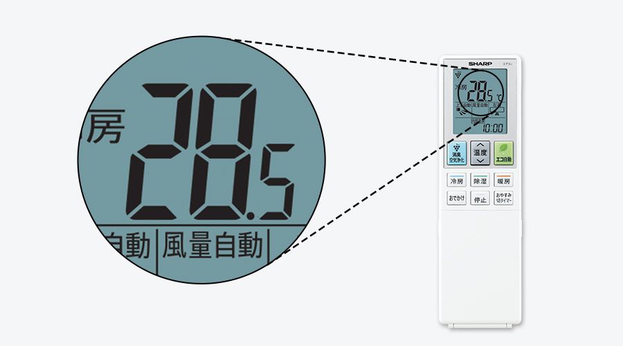 温度設定調整のリモコンの写真