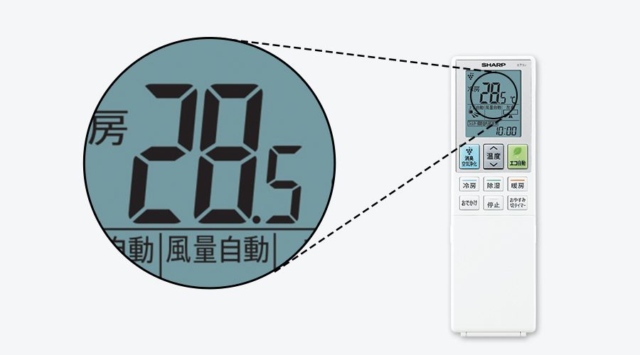 温度設定調整のリモコンの写真