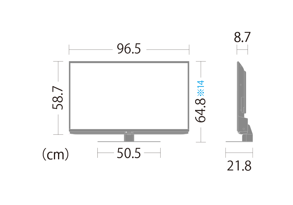 仕様 / 寸法 | AQUOS 4K DL1ライン | テレビ：シャープ