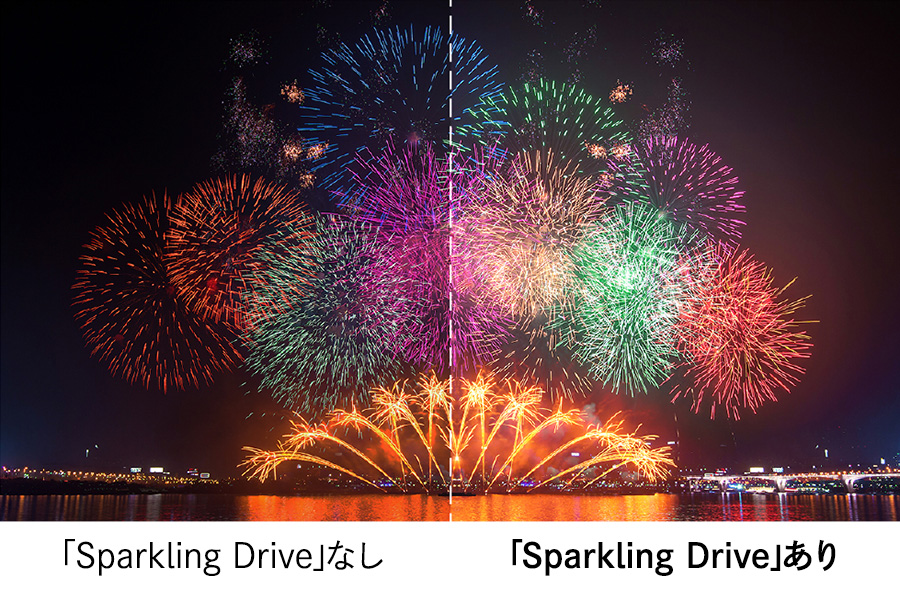 有機ELパネルの輝度性能を最大限に引き出す独自制御技術「Sparkling Drive」