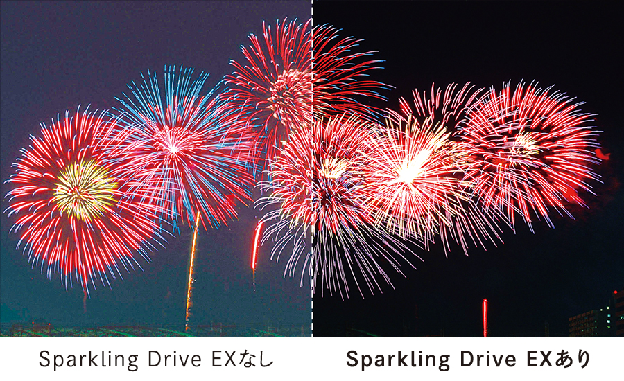 輝きの表現力を高める有機ELパネル独自制御、「Sparkling Drive EX」