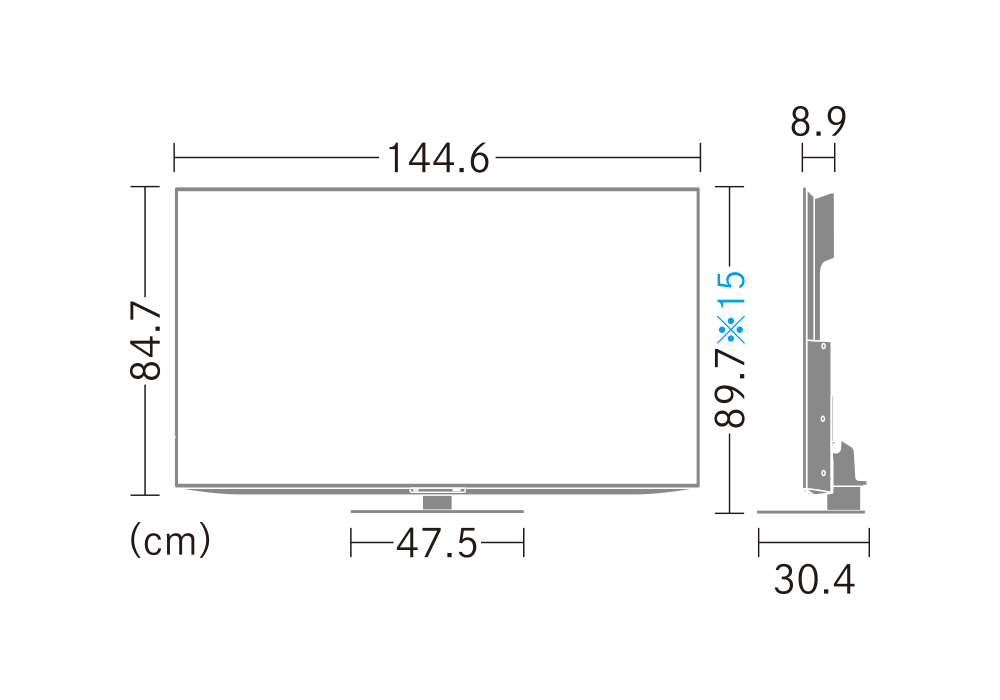 仕様 / 寸法 | AQUOS 4K EU1ライン | テレビ：シャープ