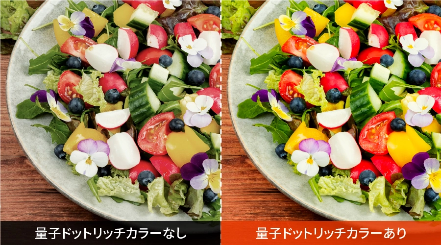 量子ドットリッチカラーの効果イメージ