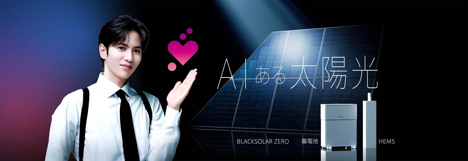 AIある太陽光 BLACK SOLAR ZERO / 蓄電池 / HEMS　住宅用太陽光発電システムを紹介するスペシャルサイトにリンクします。