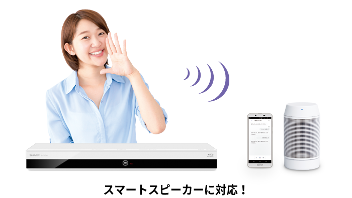 液晶テレビAQUOSのリモコン※11やスマートスピーカーに対応!