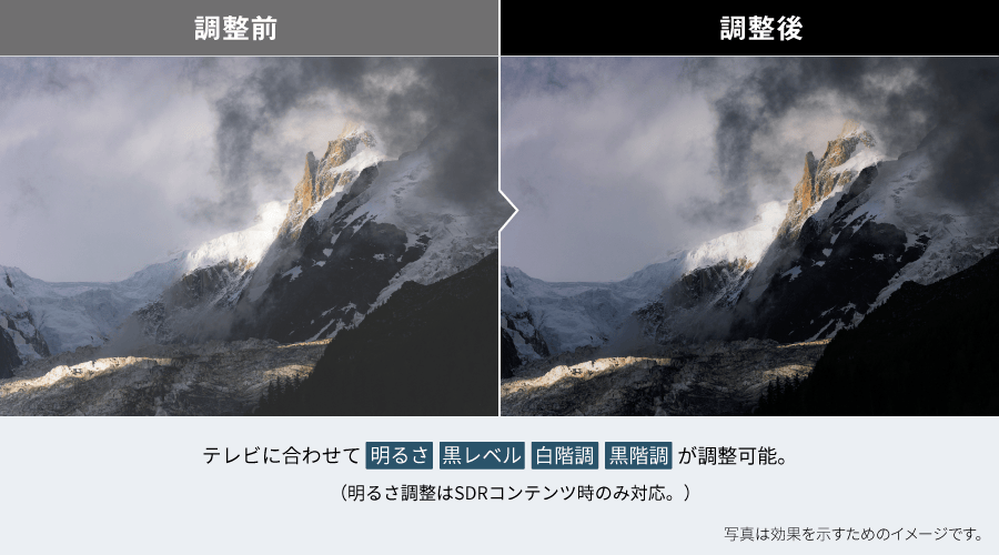 テレビに合わせて画質設定