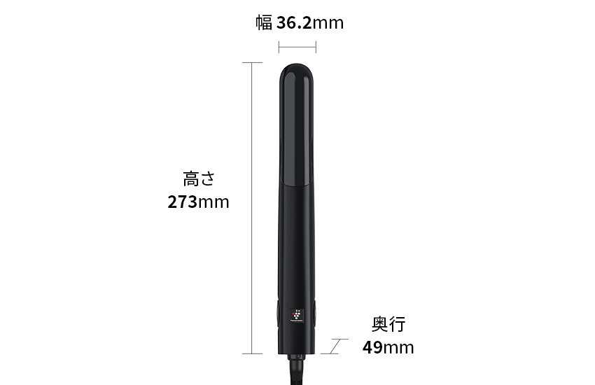 外形寸法図、幅36.2mm×奥行49mm×高さ273mm