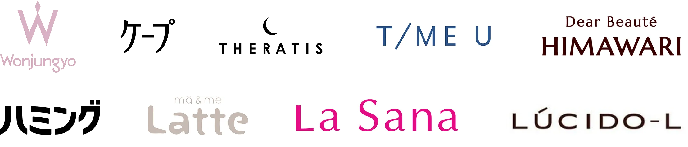 ケープ（花王株式会社）、THERATIS（株式会社ヴィークレア）、T/ME U(株式会社マンダム)、ディアボーテHIMAWARI（クラシエ株式会社）、ハミング（花王株式会社）、マー＆ミー ラッテ（クラシエ株式会社）、La Sana（株式会社ヤマサキ）、LUCIDO-L(株式会社マンダム)