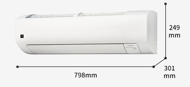 外形寸法、幅798mm×奥行301mm×高さ249mm