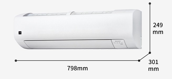 外形寸法、幅798mm×奥行301mm×高さ249mm