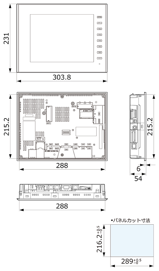 外形寸法図｜ZM-670シリーズ｜液晶コントロールターミナル ： シャープ