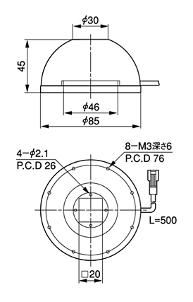IV-LD8R/LD8W/LD8B (外形寸法図)