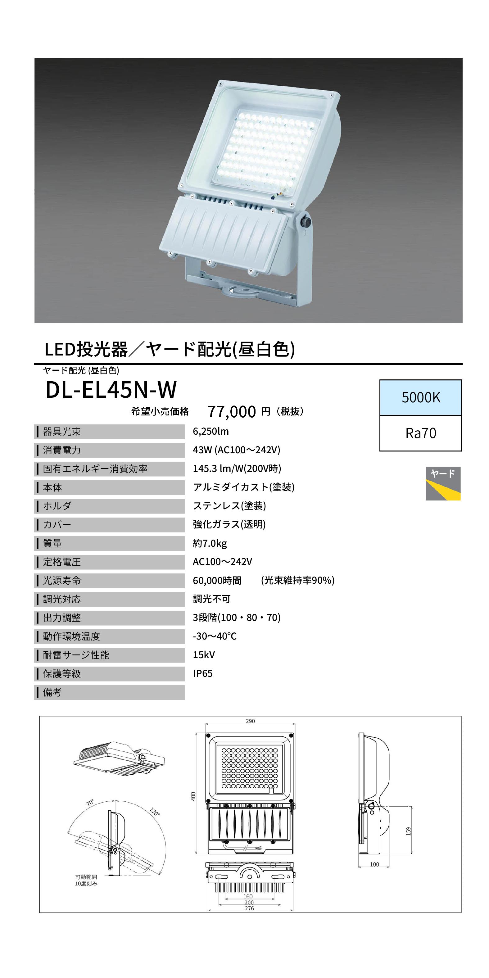 E30423N LSAN8 H LED投光器 レディオック フラッド スポラート 160Wタイプ 高温対応形(水銀ランプ700W相当) 狭角 屋外・屋内用 電球色 岩崎電気 - 1
