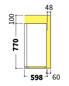 冷蔵庫の側面図