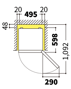 冷蔵庫の天面図