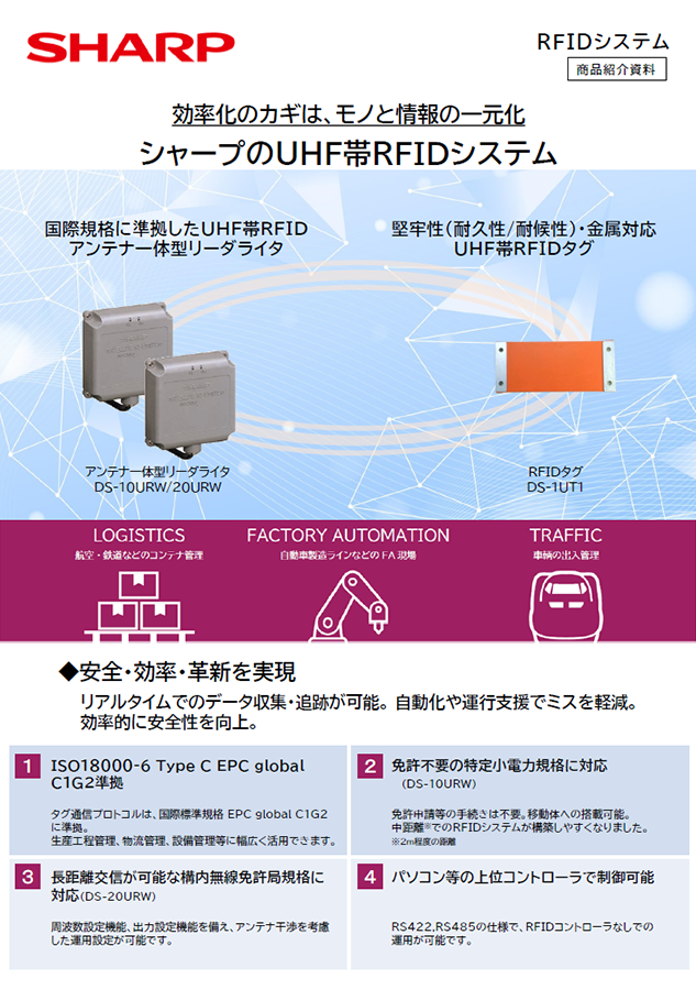 RFIDシステム（UHF帯）リーフレット