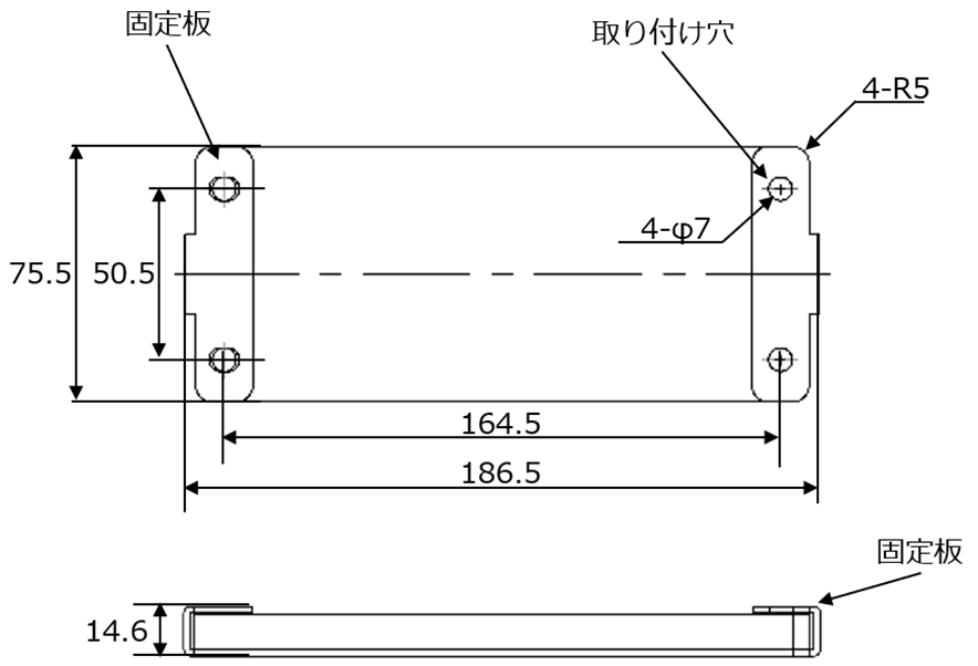 RFIDタグ:DS-1UT1 外形寸法図
