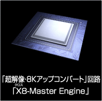 「超解像・8Kアップコンバート」回路「Ｘ８-Master Engine」