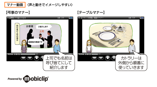 マナー・作法も動画ならよくわかる