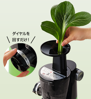 葉物野菜が丸ごと絞れる