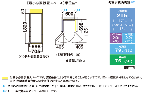 仕様/寸法 | SJ-PW41C | 冷蔵庫トップ:シャープ 仕様/寸法 | SJ-PW41C | 冷蔵庫トップ:シャープ
