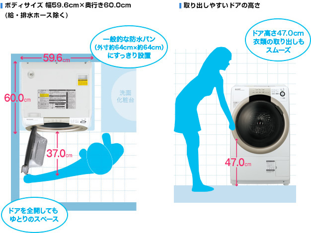ES-S70｜洗濯機：シャープ