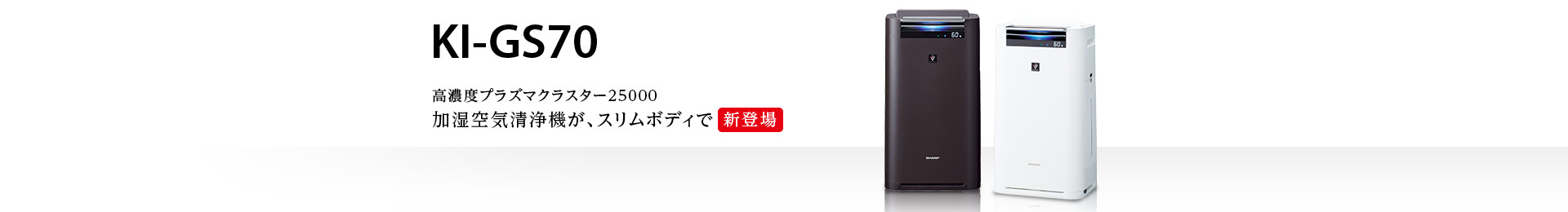 ●KI-GS70-H 高濃度プラズマクラスター25000加湿空気清浄機 グレー系