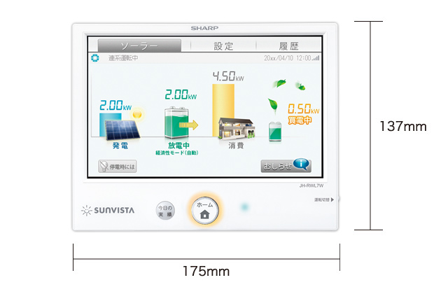 仕様/寸法 | JH-RWL7W | 住宅用太陽光発電システム：シャープ