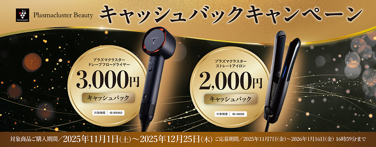 ヘアドライヤー＆ヘアアイロン キャッシュバックキャンペーン