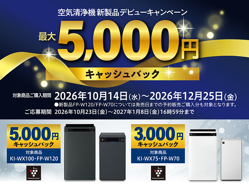 空気清浄機キャッシュバックキャンペーン