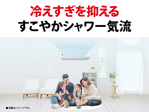冷えすぎを抑えるすこやかシャワー気流