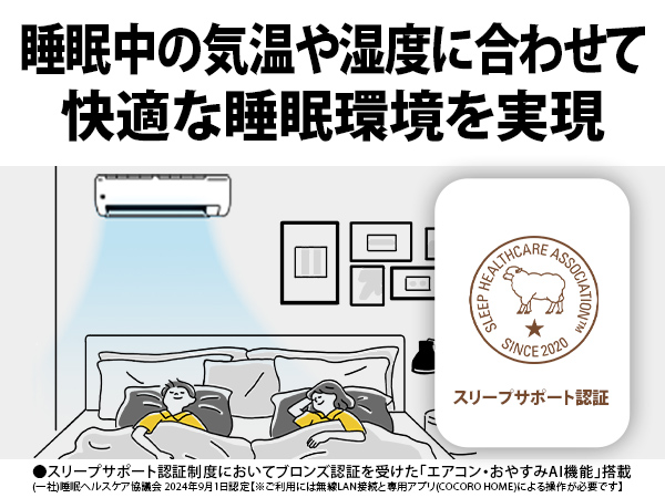 睡眠中の気温や湿度に合わせて快適な睡眠環境を実現
