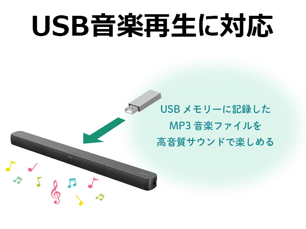 USB音楽再生に対応
