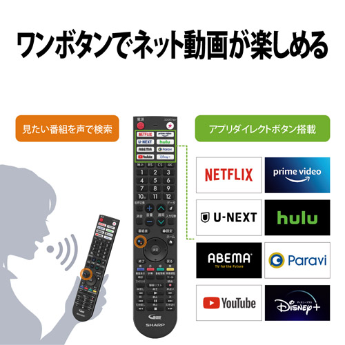 ワンボタンでネット動画が楽しめる