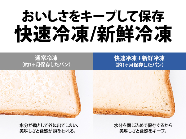 おいしさをキープして保存 快速冷凍/新鮮冷凍
