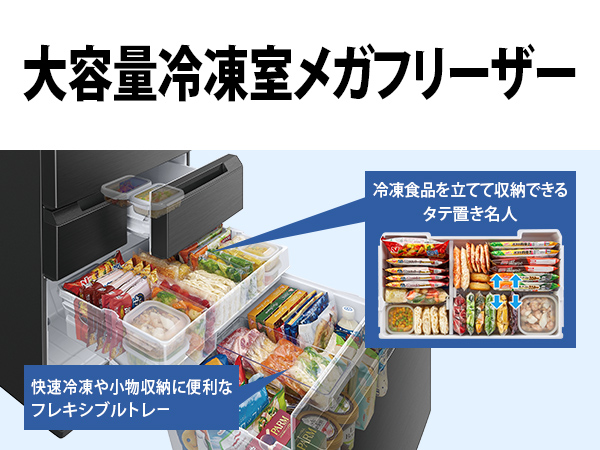 大容量冷凍室メガフリーザー