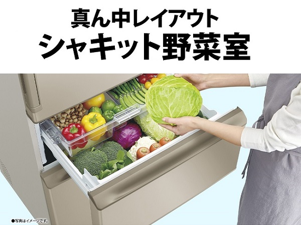 真ん中レイアウト シャキット野菜室