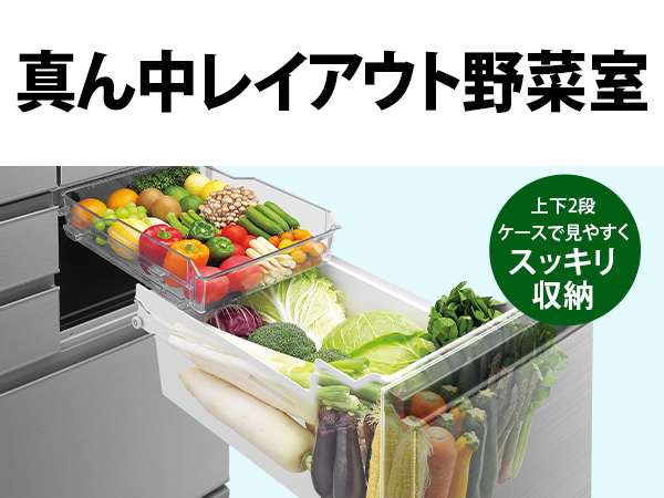 真ん中レイアウト野菜室