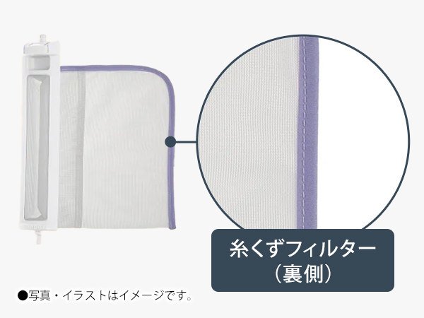 糸くずが取り除きやすい、 「糸くずフィルター」