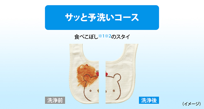 汚れ移りが心配な衣類に 「サッと予洗いコース」