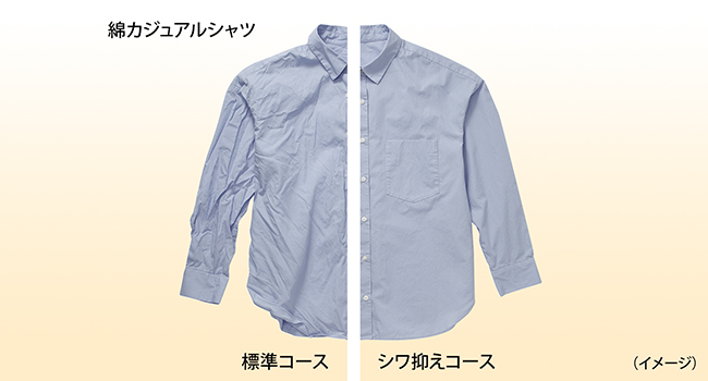 シワ抑えコースで、アイロンがけがラクに