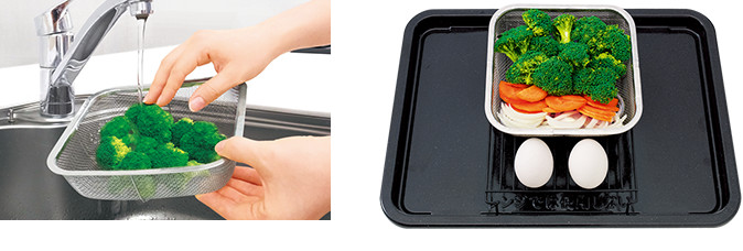 金属製のザルが使えるイメージ