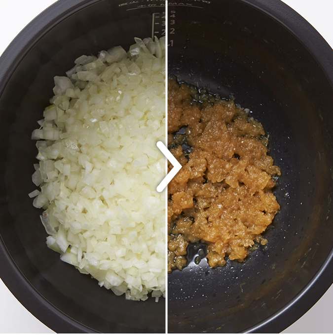 あめ色玉ねぎを作るbefore and after