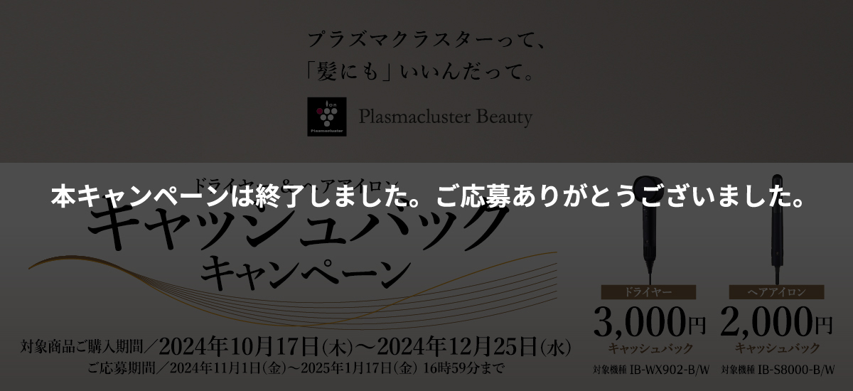 ドライヤー＆ヘアアイロン キャッシュバックキャンペーン