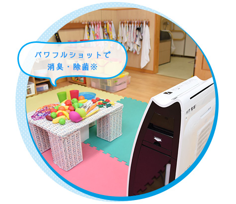 パワフルショットで消臭・除菌