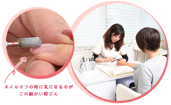 ネイルオフの時に気になるのがこの細かい粉じん