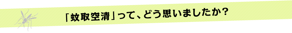 「蚊取空清」って、どう思いましたか？