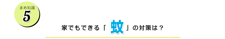 家でもできる蚊の対策は？