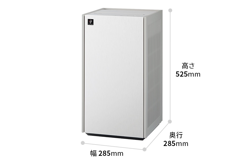 外形寸法図、幅285mm×奥行285mm×高さ525mm